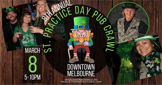 8th St. Practice Day Pub Crawl Downtown Melbourne, Saturday, 8 March, 5 pm