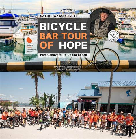 8th NKF Bicycle Bar Tour of Hope, Saturday, May 17th, 11:00 am to 6:30 pm