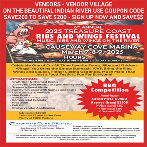 WHO IS THE BEST PITMASTER?  Join Us at the Treasure Coast Ribs Wings & Music Festival BBQ Cook Off &